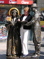 Mimespelers op de Ramblas in Barcelona