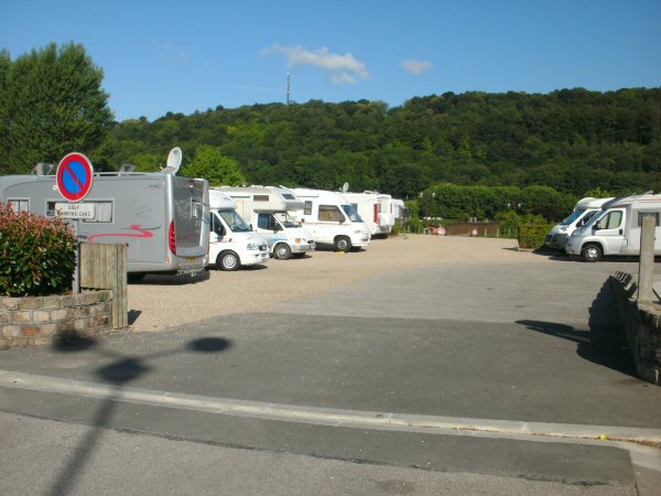 De parking voor de motorhomes in Montville