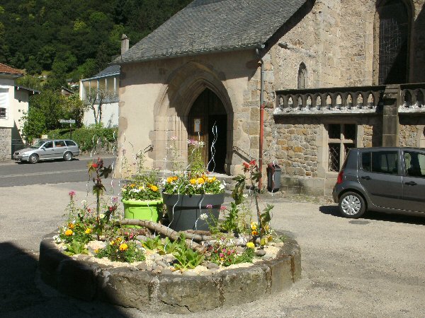 De kerk in het centrum van Bort-les-Orgues