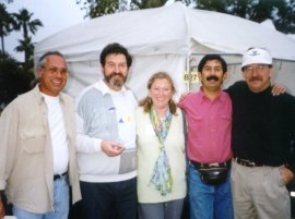 Lieve with her husband Adrien and some of her colleagues artists